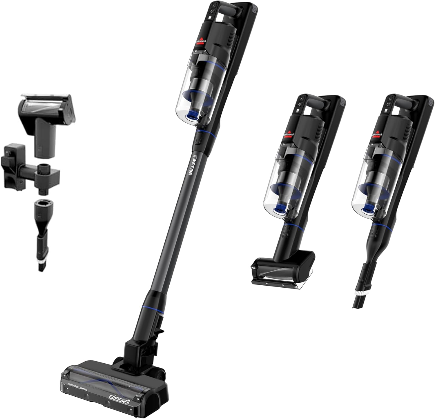 Bissell PowerClean FurGuard 280W Aspiradora inalámbrica que se mantiene en pie con cepillo autolimpiante, succión fuerte, batería extraíble, montaje